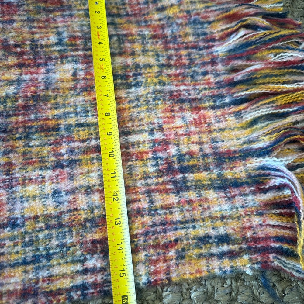 Pristine Stunning Multicolor Knit Scarf with Fringe - Picture 4 of 5
